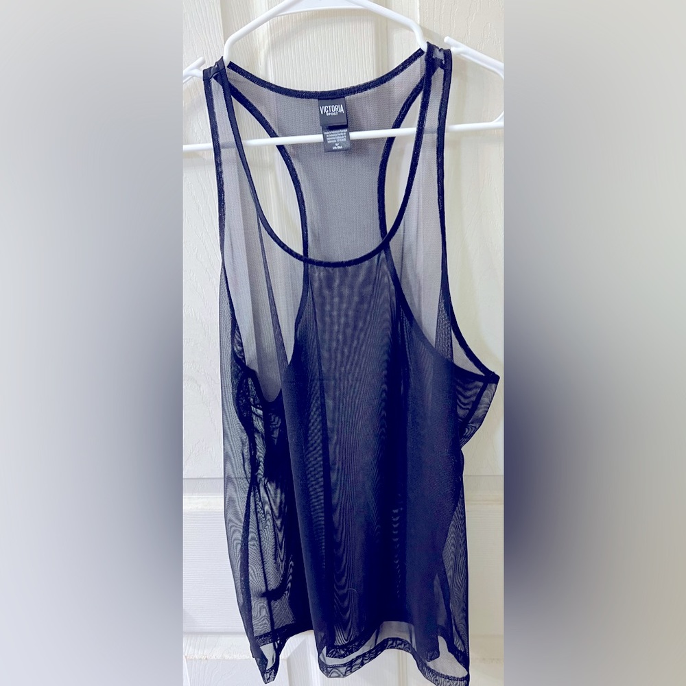 Victoria Sport black mesh tank